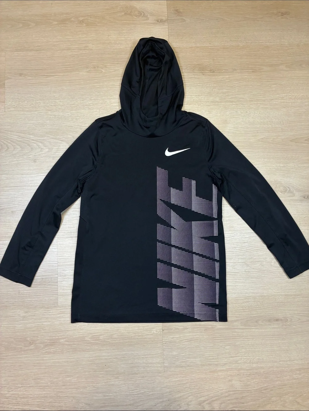 Nike Black Crewneck Hoodie with Brand Logo Graphic